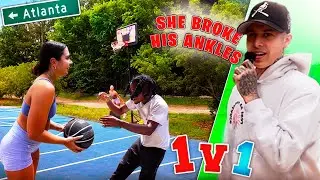 STEPHANIA VS ATLANTA: BASKETBALL 1V1S WITH ATL HOOPERS ON A PORTABLE HOOP!!! FT. VIC BLENDS