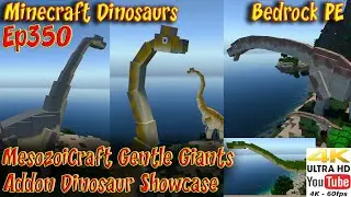 MesozoiCraft Gentle Giants Addon Showcase 4K 60FPS Minecraft PE BE Dinosaurs Ep350