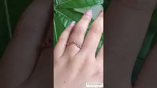 Grace Solitaire Cushion Bridal Set and Curved Leaf Ring in Rose Gold