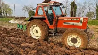 Fiatagri 140-90 Deep Ploughing by Paolo Gallina | Powerful Tractor in Action