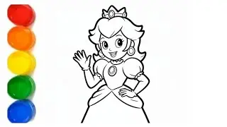 Princess peach | drawing and coloring for kids and toddlers
