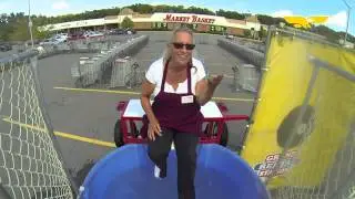 Employees at #northandover #marketbasket have optimistic fun with fundraising dunk tank for warehous