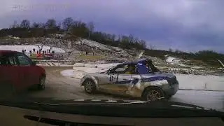 Rallycross Sedlčany Silvestr 2025, 1.rozjížďka N1600+ onboard Ladislav Mrázek VW Golf