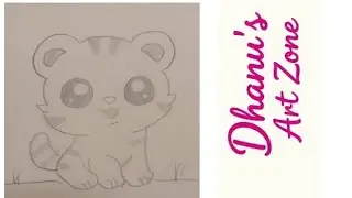 How to draw cute tiger drawing... Easy drawing.  Cute animal drawing.... 