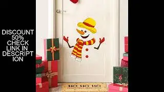 Red And Yellow Christmas Snowman Wall Stickers Removable PVC Holiday Decor For Living Rooms Nursery