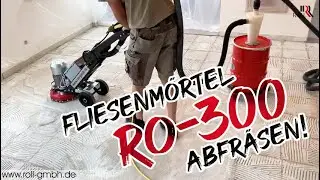 Fliesenm&ouml;rtel abfr&auml;sen mit der ROLL Sanierungsfr&auml;se RO-300 und PKD-Scheibe Trapez