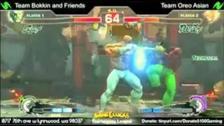 Tourneyplay SSF4 3v3s Losers Finals Bokkin and Friends vs Oreo Asian Part 1