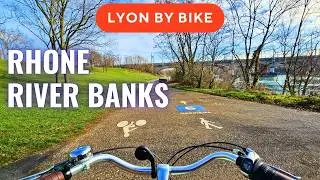 🚴🏼&zwj;♂️ Lyon by bike: On the River bank to Cr&eacute;pieux, St-Clair & T&ecirc;te d'Or (POV ASMR)
