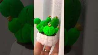Кактус 🌵 из лёгкого пластилина больше идеи на моём канале !!! #рекомендации #cute #shorts #кактус