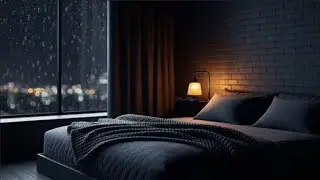 Rainy City Bedroom at Night | Deep Sleep Sounds | 8 Hours of Gentle Rain