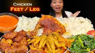 Eating Spicy Chicken Gizzard, Chicken Feet Curry & Spicy Chicken Curry With Rice, Nepali Mukbang