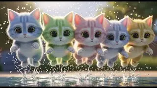Six Little Kittens Jumping in the Pool | Fun Animal Nursery Rhyme for Kids | Sing Along