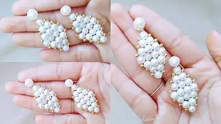 How To Make Pearl Dangle Earrings||Making Of Pearl Earrings At Home..!