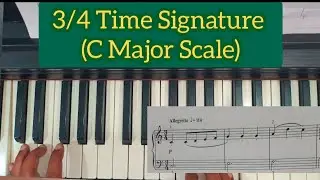 3/4 Time Signature in C Major Scale | Piano Staff Notation for Beginners | Piano Tutorial