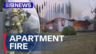 Raging fire destroys Naracoorte apartment block | 9 News Australia