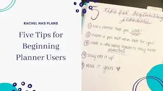 Five Tips for Beginning Planner Users