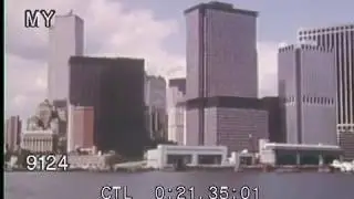 1970s Manhattan, Southern Skyline: World Trade Center and Bridges