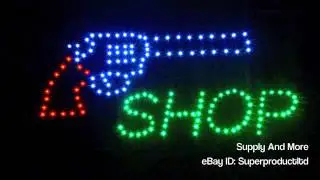 Revolver LED Open Gun Shop Sign display Ammo ammunition repair Store firearm