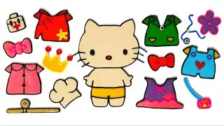 Hello Kitty with jelly coloring / ระบายสีแฟชั่นHello Kittyด้วยสีเจล #hellokitty
