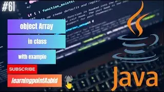 object Array passing | object array returning in class | #java | #object