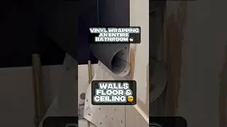 I vinyl wrapped my entire bathroom - Walls, ceiling and floor 🫨 #vinylwrap #bathroom #renovation