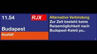 SBB Ansage - Ausfall RJX nach Budapest - Betriebsst&ouml;rung (Coronavirus) - in Buchs SG