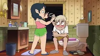 Willow cuts Hunter's hair / Full Scene / The Owl House Season 3 [From the episode 