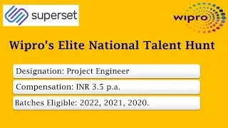 Wipro's Elite National Talent Hunt 2020/2021/2022 | Wipro is hiring again | Project Engineer