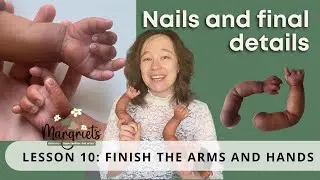 How to paint an Eritrean reborn doll lesson 10: paint details on the arms, hands and nails