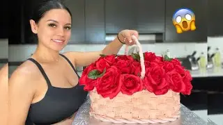 I MADE A FLOWER BASKET CAKE FOR VALENTINES!