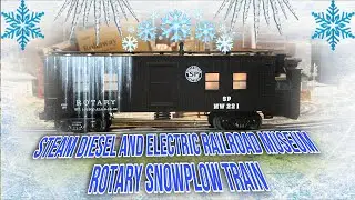 Steam diesel and electric railroad museum rotary snowplow train