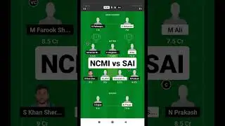 ncmi vs sai dream11 prediction today || ncmi vs sai dream11 team || kcc t10 dream11 #shorts #dream11