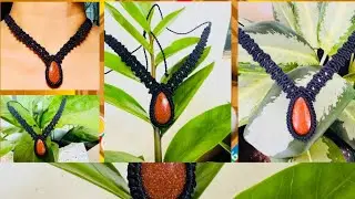 Make this beautiful necklace with brown stone | Macrame tutorial | macrame necklace | DIY