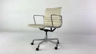 Eames Mid Century White Aluminum Group Desk Chair