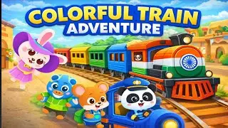 Colorful Train Adventure 🚆 | Fun Cartoon Train for Kids | Learning & Fun 