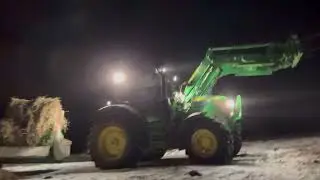 How to properly feed hay to cattle during winter in North America. @HustlerEquipment