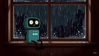 Mono the Lonely Bot | Rainy Night Piano & Thunder ASMR