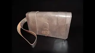 Small purse, handmade, genuine leather, free pattern pdf Небольшая барсетка, бесплатная выкройка pdf