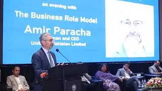 Faad Waheed, SVP - ICCI  is addressing in a ceremony (Business Role model) organized by ICCI
