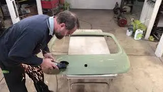 Project Ginsu, my LS 1 MGBGT v8 project. cutting on the rear hatch to make it fit