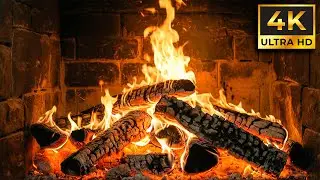 Cozy Fireplace 4K 🔥Relaxing Fire Burning Video & Crackling Sounds - NO LOOP