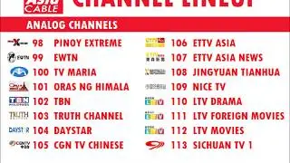 Asia Cable Channel Lineup on January 18, 2020