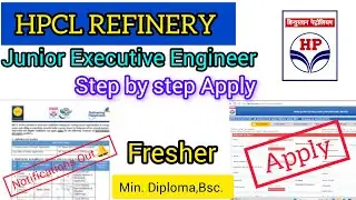 HPCL Junior Executive Recruitment 2025 Apply Online Full Video || HPCL JE vacancy apply online
