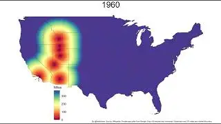 Distance To The Nearest Mormon Church In The US Between 1877 & 2021