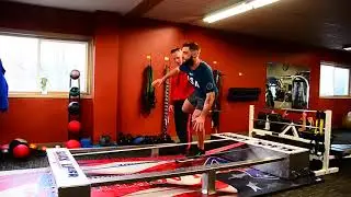 Olympic Athlete Jayson Terdiman works out on The Slack Liner