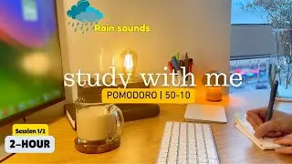EARLY MORNING | 2-HR STUDY WITH ME  📚 50 Day Challenge Day 38 | Heavy Rain Ambience | Pomodoro 50/10