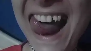 Cute Girl's Wet Tongue