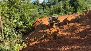D6R XL Bulldozer Operator Facing Extreme Mountain Slope Terrain