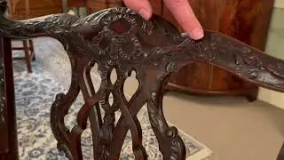 A Fancy Set of 8 Chippendale Dining Room Chairs #antique #furniture #antiquefurniture