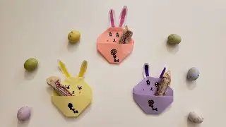 How to make a Paper Origami Bunny Pocket or Bookmark| DIY Bunny/ Paper Rabbit Pocket/Origami Bunny
